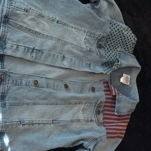 Denim American flag jacket